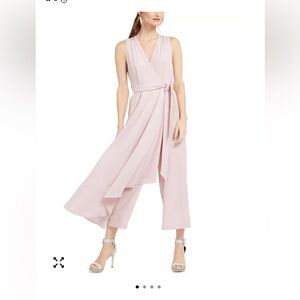 Calvin Klein Light Pink Gauze Mock-Wrap Jumpsuit‎ 2